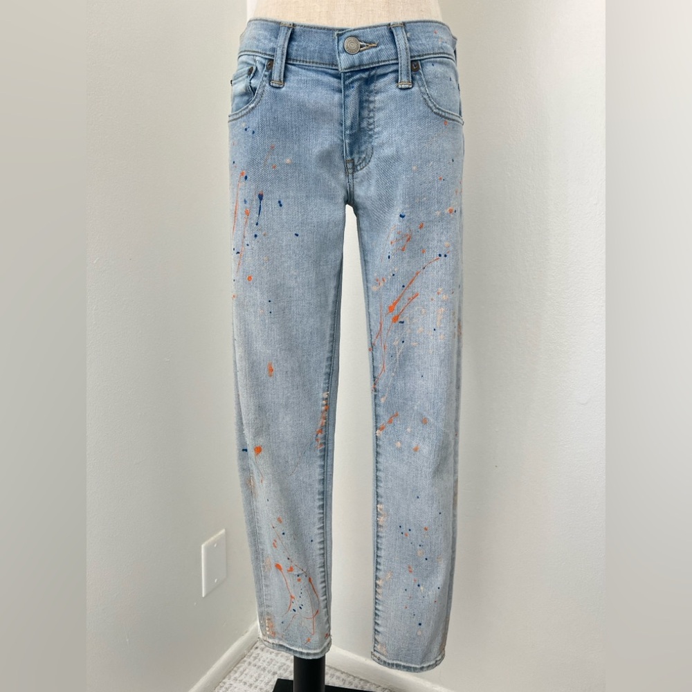 Ralph Lauren Light Blue Denim with Paint Accents, size 27